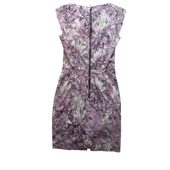 French Connection Flight of Fancy Purple/White Sheath Dress Size 4 - Picture 4 of 7